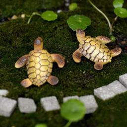 2 pçs mini tartaruga do mar estatuetas resina tartaruga miniaturas micro paisagem jardim musgo bonsai ornamentos tanque de peixes casa mesa decoração - Image 4