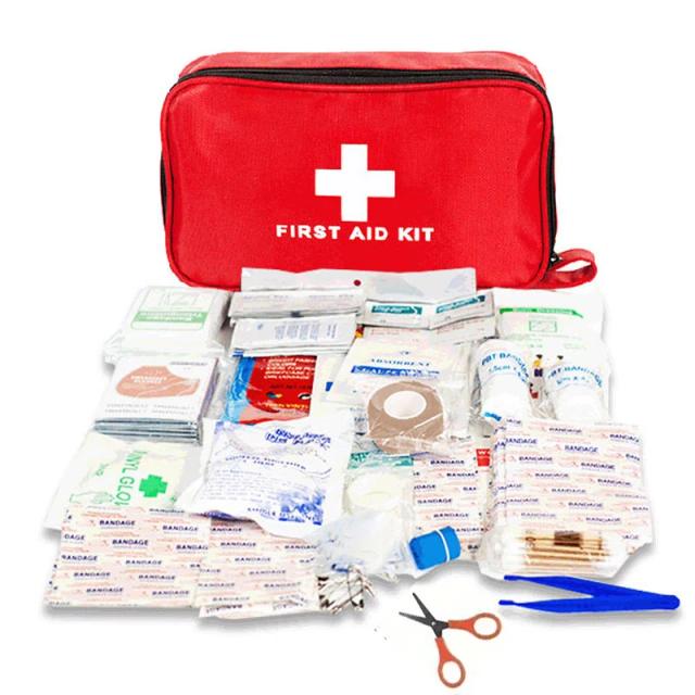 Kit Completo de Primeiros Socorros para Viagens e Uso Doméstico com 188 Peças Essenciais de Emergência