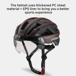 LIXADA-Mountain Bike capacete com destacáveis óculos magnéticos, ciclismo capacetes, luz traseira, equipamento de ciclismo ao ar livre - Image 4