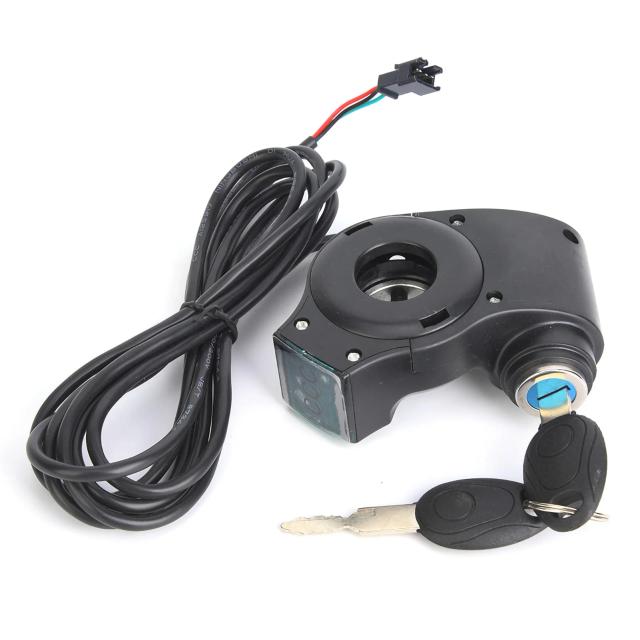Acelerador E-Bike Polegar com Chave: Potencialize Sua Pilotagem! Display Digital Tensão e Bateria - Controle Total e Segurança Garantida!