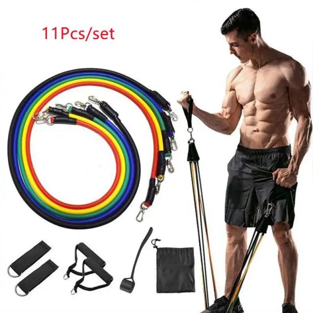 Faixas de Resistência TPE 11 Peças para Exercício com Acessórios