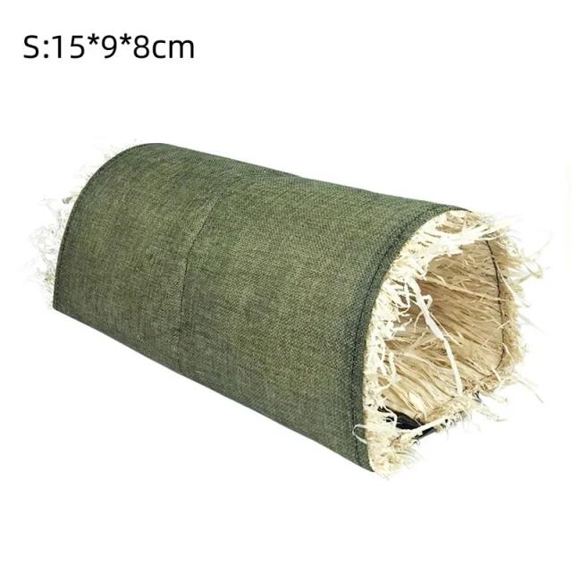 Refúgio Divertido para Roedores: Túnel de Grama e Palha para Coelhos, Hamsters, Porquinhos-da-Índia, Chinchilas e Furões