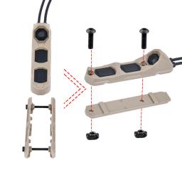 Airsoft axon interruptor de pressão dupla função botão remoto cauda para PEQ-15 DBAL-A2 m300 m600 lanterna arma interruptor luz mlok - Image 3