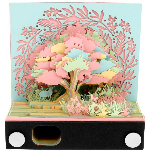 Calendário 3D Criativo para Mesa com Memo Pad DIY e Escultura em Papel para Decoração de Escritório em Casa, Presente Perfeito para 2024