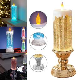 Christmas LED Candle Light, Artesanato Decorativo, Luzes Noturnas, Swirling Glitter, Colorido, Fantasia, Cristal, Festa de Natal, Casa - Image 4