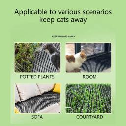 Tapete repelente de jardim anti-gato Tapetes de gato Tiras de estimulação Mantenha os gatos afastados Spike plástico seguro Acessórios de proteção de jardim - Image 3