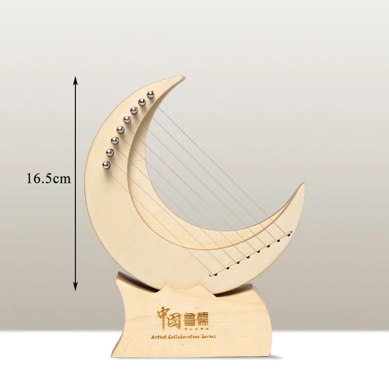 Hluru Lyre Mini Cordas para Iniciantes, Dedo Harpa, Madeira Lira Lua, Instrumento Musical, G, 8 Cordas - Image 1
