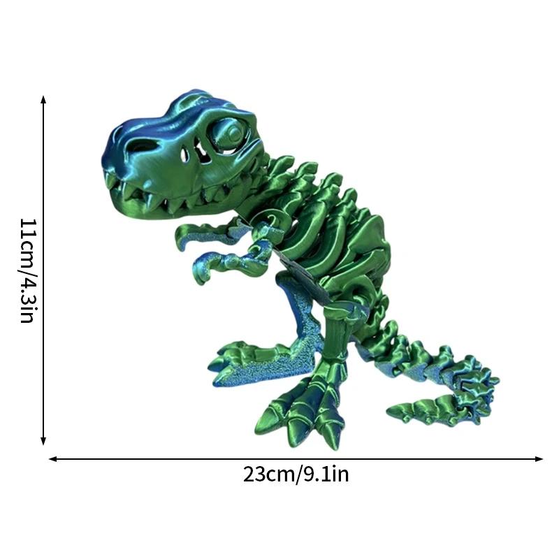 Ornamentos impressos em 3D, figuras de modelo de dinossauros, esqueleto articulado flexível, artesanato de mesa, estátua, brinquedos, decoração - Image 1