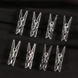 20/50/100 pçs clipes transparentes grampos de roupas primavera pendurado braçadeira de plástico clipes de linha prendedores de roupa para fotos pano papel - Image 3
