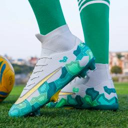 Oem superfly botas de futebol masculino esportes chuteiras sapatos de futebol ag crianças formadores tênis alta superior meia atlético pé bola sapatos homem - Image 5