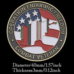 Moeda Comemorativa Colecionável, EUA, Veterano da Guerra do Afeganistão, Challenge Coin, Bronze, Operação Liberdade Duradoura, OEF - Image 3