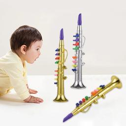 Clarinete com 8 teclas codificadas coloridas para crianças, instrumentos de sopro musicais, ABS ecologicamente correto, saxofone com mímica educacional precoce - Image 1