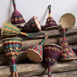 Grama De Elefante Africano Anel De Mão, Handwoven Caxixi, Instrumento Tribal, Martelo De Areia, Pingente De Bebê - Image 3