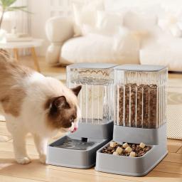 Dispensador automático de alimentos e água para animais de estimação, alimentador e tigela, grande capacidade para cães pequenos e médios, cachorrinho e gatinho, gato, 3.5L - Image 1