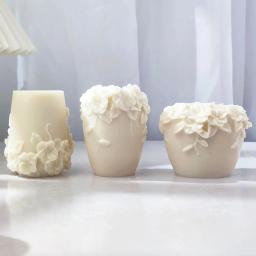 Para Diversão Rattan Flores Silicone Candle Mold Forma de Gesso Escultura Arte Aromaterapia Gesso Decoração Para Casa Mold Wedding Gift - Image 4