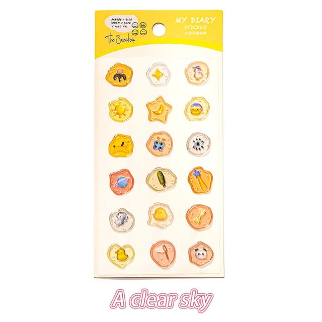 Selo Adesivo de Cera Floral Kawaii com Gato - Etiqueta Decorativa para Scrapbook, 1 Folha