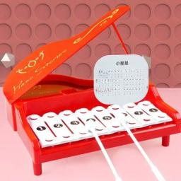 8-mês de idade bebê de percussão de mão de oito tons instrumento musical xilofone de dois em um piano de brinquedo de música de bebê - Image 3