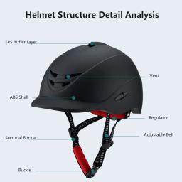 Capacete equestre chapéu de equitação ajustável super leve equipamento equestre esportes ao ar livre 52-62 - Image 3