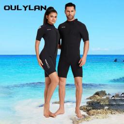 Terno de mergulho livre para homens e mulheres, traje de neoprene aquecido, manga curta, surf, mergulho, roupa de banho, novo, 3mm - Image 1