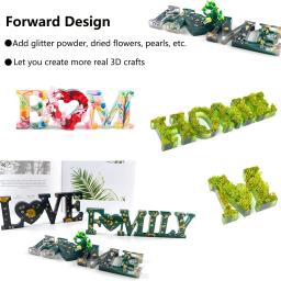 Molde De Resina De Silicone para Artesanato Artesanal DIY, Resina Epóxi Moldes, Ferramentas De Fundição, Casa Amor, Slogan, Arte, Fazer Jóias, 3pcs - Image 4