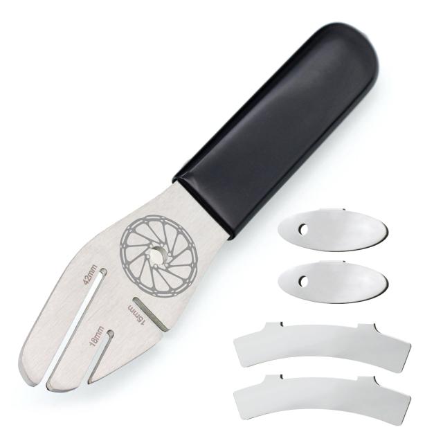 Conjunto de Ferramentas para Ajuste de Freios e Alinhamento de Bicicletas com Chave Rotativa e Almofadas para Disco