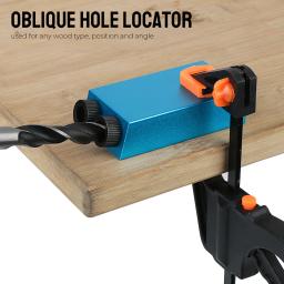 Bolso Hole Puncher Jig Kit com Broca Set, Carpintaria, Perfuração Locator Guia, 15 Graus, 7 Pcs, 14 Pcs, 15Pcs - Image 5
