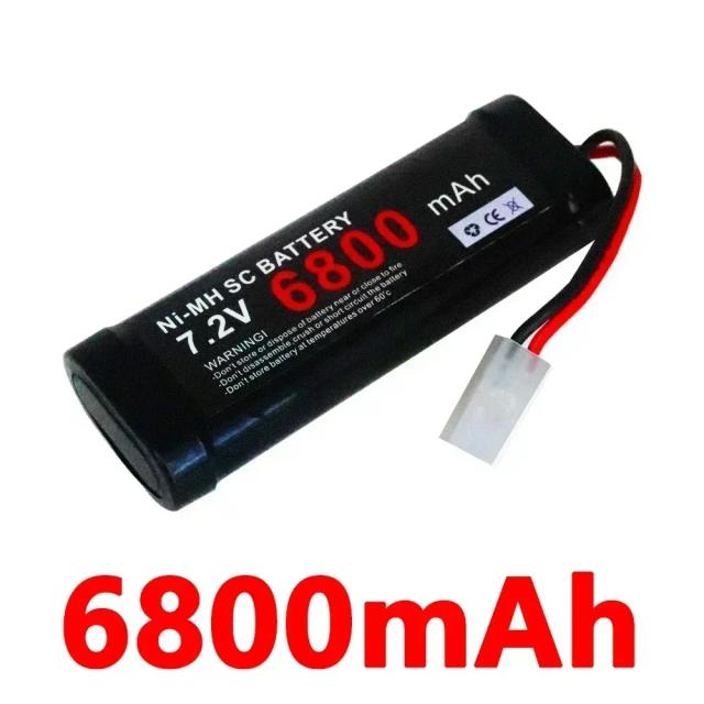 Bateria NiMH 7.2V 9800mAh para Brinquedos RC, Carros de Corrida, Barcos e Aeronaves com Conector Tamiya