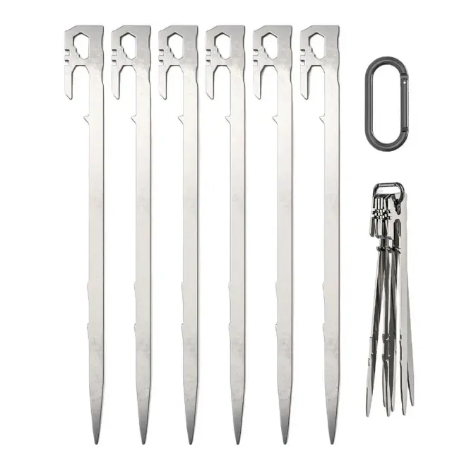 Estacas Heavy Duty para Barracas de Acampamento com Cabeças Reforçadas em Aço Inoxidável para Ventos Fortes e Uso em Quintal