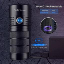 Sofirn-SP36 Pro lanterna LED poderosa, USB C tocha recarregável, 4 x SST40, 18650, 8000lm - Image 3