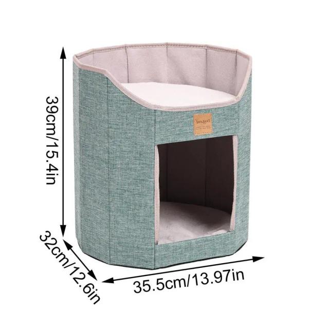 Cama dobrável e lavável para gatos e cachorros - Caverna aconchegante e portátil para pequenos e médios animais