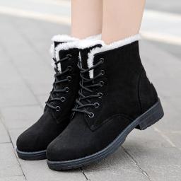 Botas femininas de neve botas planas para mulheres plataforma senhoras sapatos de pelúcia manter botas quentes senhoras pele novos sapatos de inverno botas mujer - Image 2