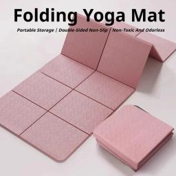 Tapete de yoga dobrável eco amigável tpe dobrável viagem exercício de fitness dupla face antiderrapante para pilates e treinos de chão - Image 1