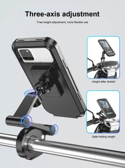 Suporte do telefone de navegação impermeável para motocicleta e bicicleta, GPS de bicicleta universal, 360 ° giratório, suporte ajustável do celular - Image 3