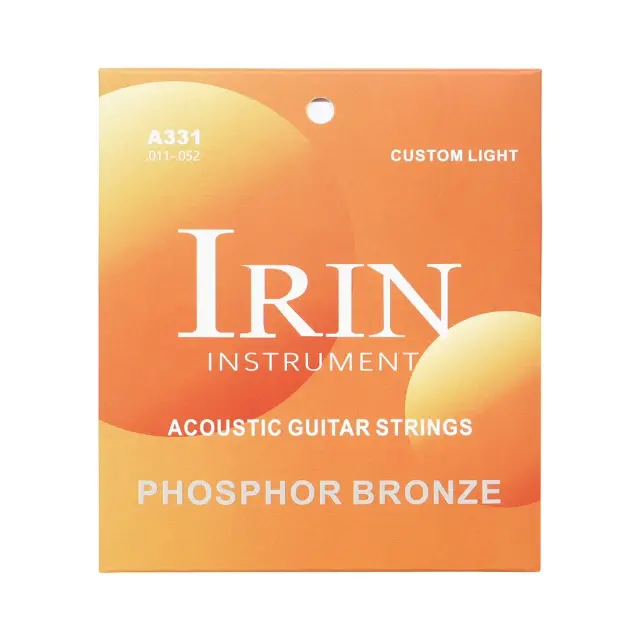 Corda de Guitarra Acústica IRIN A331 com Núcleo de Aço Carbono, Fio de Cobre e Revestimento Anti-Ferrugem - Ideal para Guitarras Folk e Acessórios