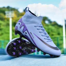 Tênis de futebol masculino, chuteiras de futebol, tops altos, com renda, espinhos antiderrapantes, AG ao ar livre, FG, lacrosse de beisebol, botas de combate de rugby - Image 3