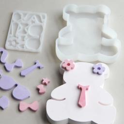 2 pces moldes gesso urso moldes fondant silicone para chocolate, artesanato arte - Image 5