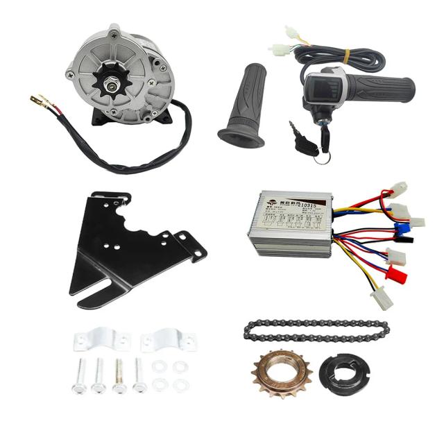 Kit de Conversão E-bike 24V para Bicicletas de 24 a 28 Polegadas com Motores de 250W e 350W