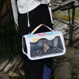 Bolsa transportadora para animais estimação, projetada transparente, com alimentação poleiro, dobrável, universal, - Image 5