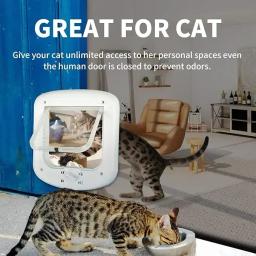 Smart 4 Way Locking Cat Door, Microchip Ativado, Durável Interior Exterior Cat Flap com Chip Door para Gatos e Atividade para Cães Pequenos - Image 6