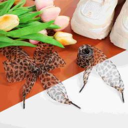 2 pçs cadarços de renda leopardo encantador sapato decoração acessório para bota cinta plana substituição tênis fita esportes chita tênis - Image 4