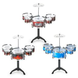 Simulação jazz tambor música com 5 tambores conjuntos de instrumentos musicais brinquedos cymbal varas rock conjunto mão tambor instrumento musical brinquedo - Image 3
