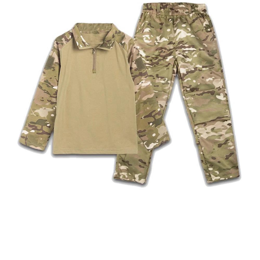 Meninos uniforme tático conjuntos de roupas de caça crianças airsoft camuflagem ternos caminhadas treinamento ao ar livre pai-filho - Image 1