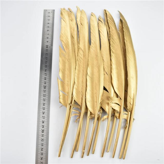Penas de Ouro e Prata de Ganso, Pato e Turquia para Artesanato e Criação de Joias Artesanais DIY