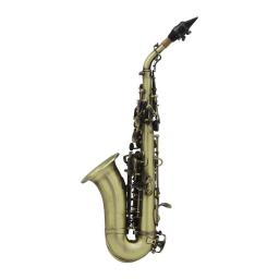 Saxofone soprano de bronze dourado esculpido padrão sax pérola branco escudo botões bocal palhetas pescoço instrumento vento acessórios - Image 5