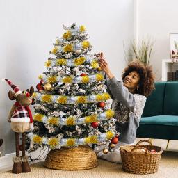 Colorido Natal Glitter Tinsel Guirlanda, Xmas Tree Hanging Ornamento, Home Party Decoração Suprimentos, Ano Novo, 2.3m, 2024 - Image 4