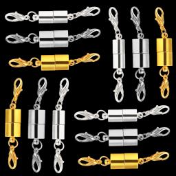 2 conjunto prendedores forte fivela magnética com lagosta fecho de couro cordão pulseira colar fim fecho conectores diy jóias fazendo - Image 1