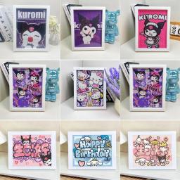 Sanrio-Kits De Pintura Diamante Com Moldura Para Crianças, DIY Arte De Strass, Hello Kitty, Kuromi, Mosaico Carft, Presente De Decoração De Casa, 5D - Image 1