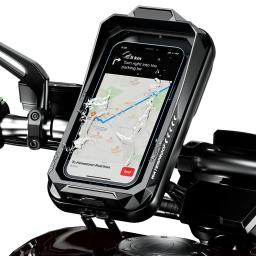 À prova dwaterproof água motocicleta titular do telefone móvel caso suporte universal da bicicleta gps 360 ajustável motocicleta celular titular saco - Image 1