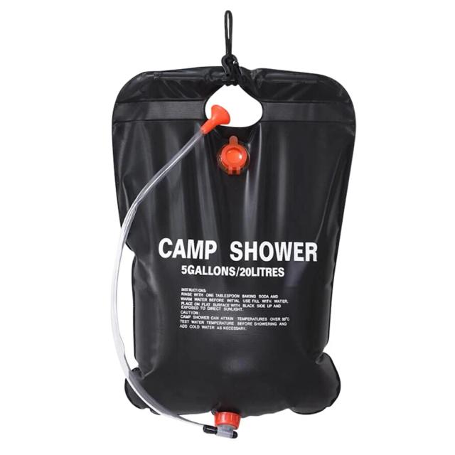 Saco de Chuveiro Solar Portátil em PVC para Banho em Acampamentos, Caminhadas e Escaladas