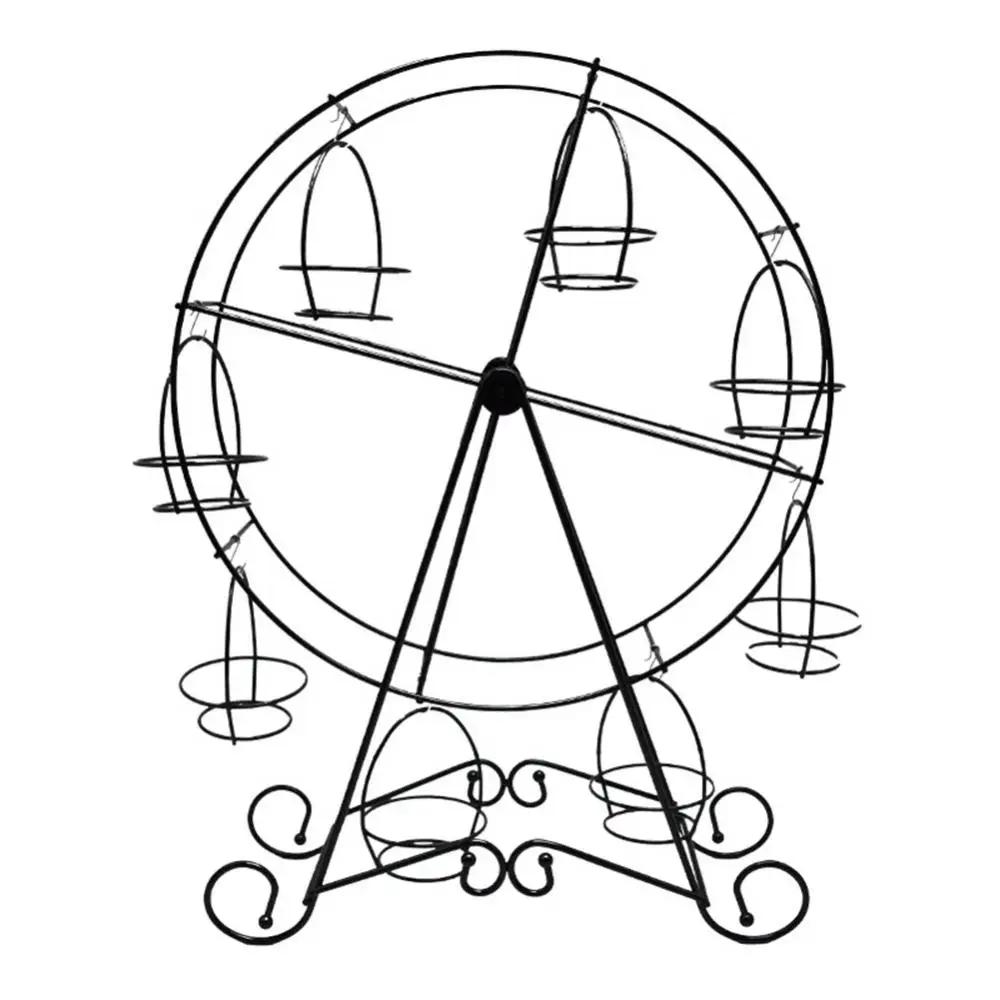 Rotação Ferris Wheel Metal Cupcake Sobremesa Stand, Suporte para Aniversário, Festa de Casamento, Bolo Stand, Display Rack, Home Decor, 8 Cup - Image 1